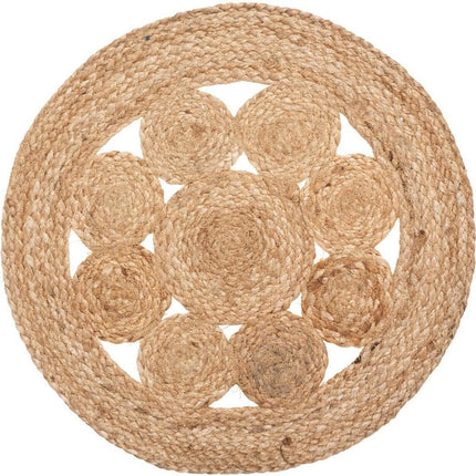 Atmosphera Sets de table Jute – Lot de 6 – Ø 38 cm – Beige – Design Scandinave – Napperons de table à manger