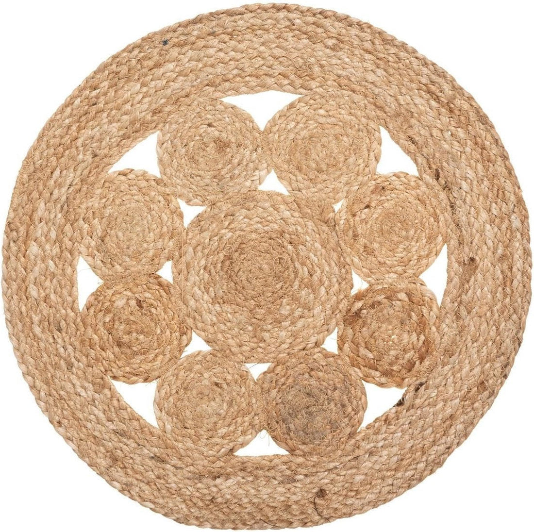 Atmosphera Jute Placemats – Set of 6 – Ø 38 cm – Beige – Scandinavian Design – Dining Table Coasters