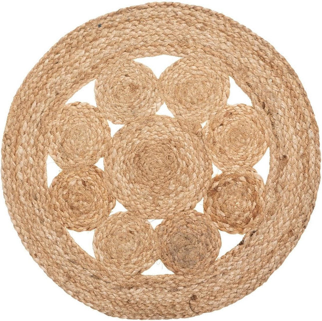 Atmosphera Sets de table Jute – Lot de 6 – Ø 38 cm – Beige – Design Scandinave – Napperons de table à manger