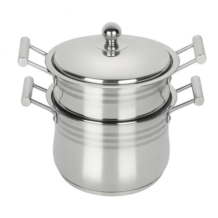 Hakal Couscoussière 12 litres - Marmite Inox pour Induction - Sans PFOA - Compatible Tous Feux - Couscoussier - Cuiseur Vapeur