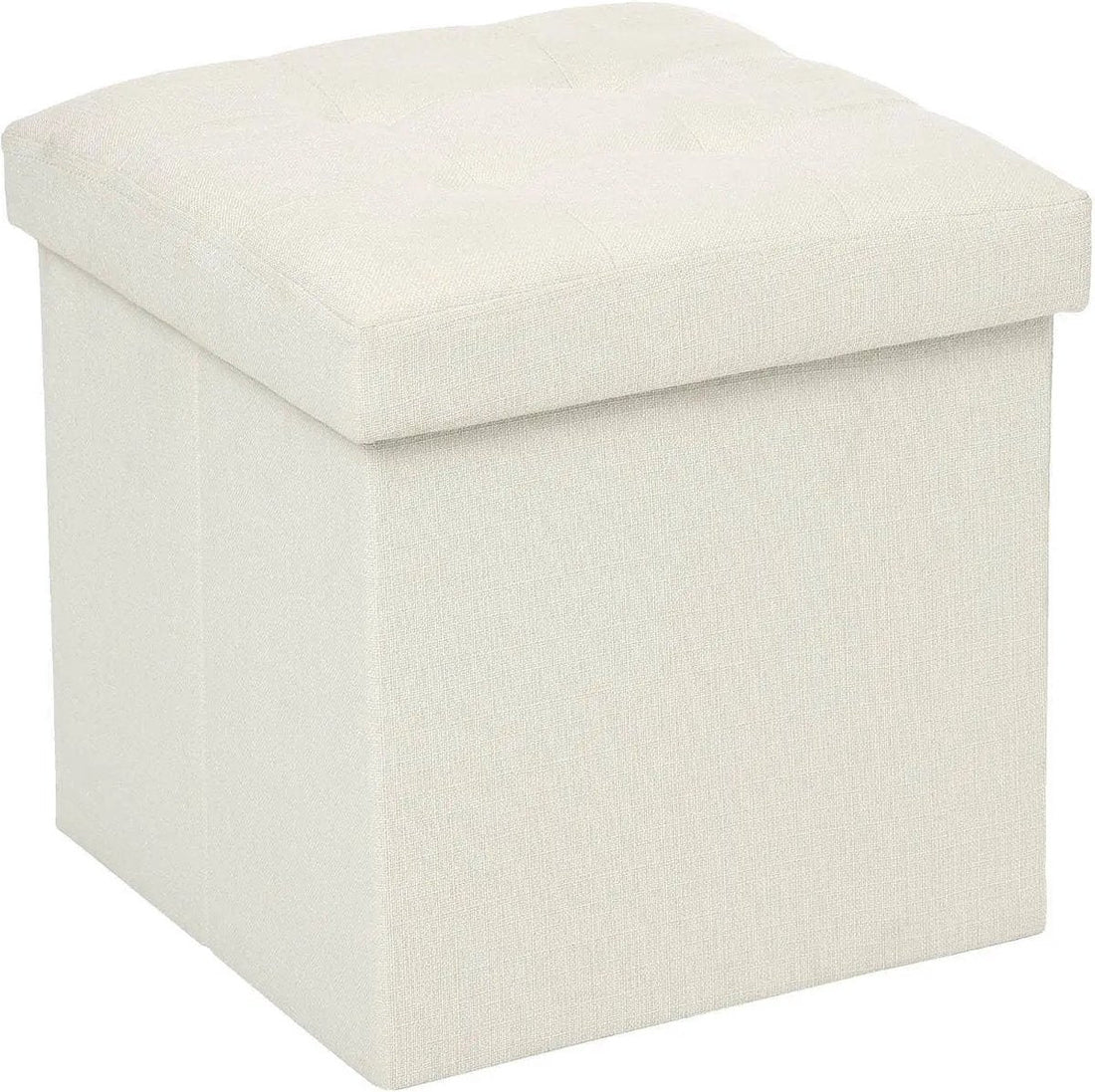 Atmosphera Pouffe / Footstool / Ottoman - storage box - beige - PU / MDF - 38 x 38 cm - foldable