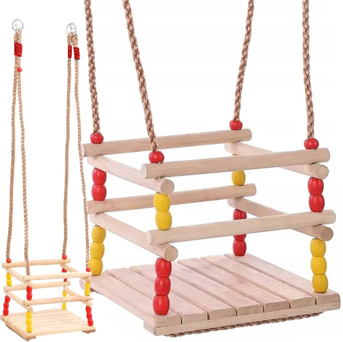 Houten schommelstoel voor kinderen – tuinschommel vanaf 2 jaar, zitting 30 cm