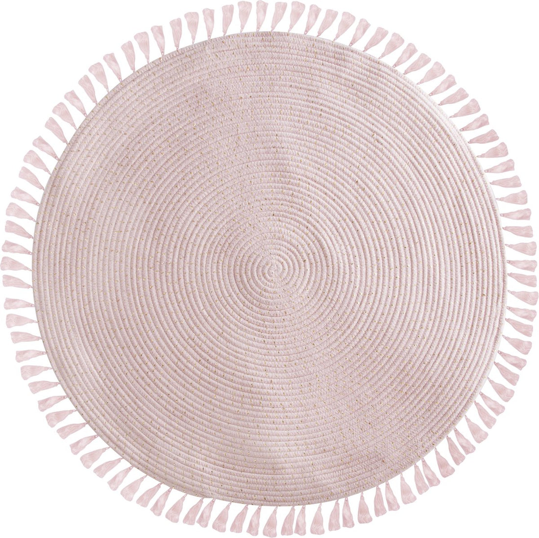 Atmosphera for Kids rond vloerkleed met lurex – roze/goud, Ø 90 cm