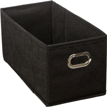 5Five Panier/Boîte de rangement - noir - lin - 7 litres - 31 x 15 x 15 cm - Boîte de rangement - Paniers pour étagères
