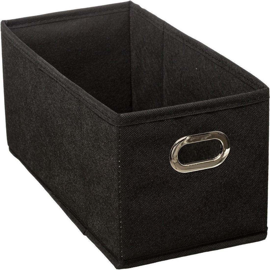 5Five Opbergmand / kastmand - zwart - linnen - 7 liter - 31 x 15 x 15 cm - Opbergbox - Vakkenkast manden