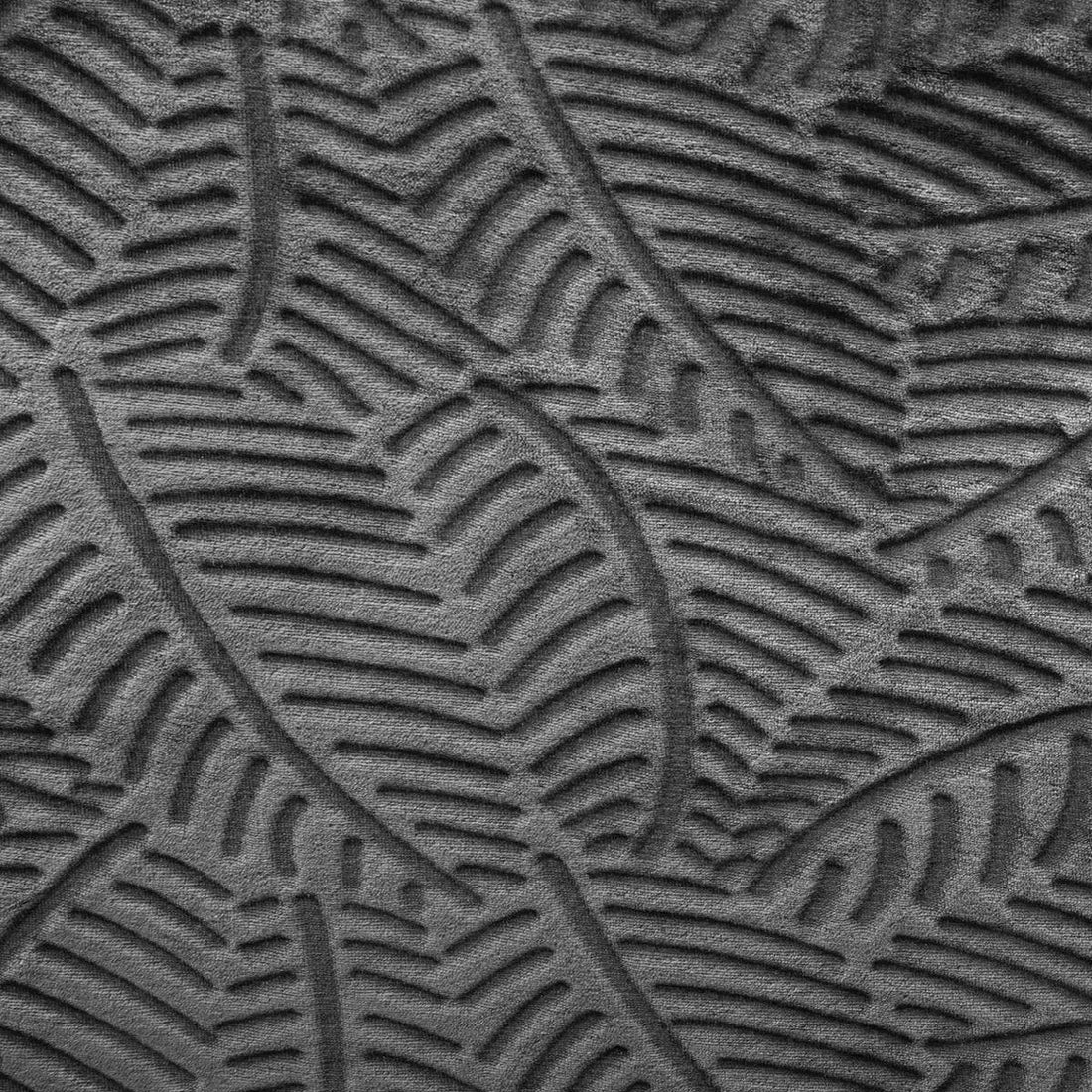 Wohndecke 125 x 150 cm | Fleecedecke | mit Palmblattmotiv | Anthrazitgrau