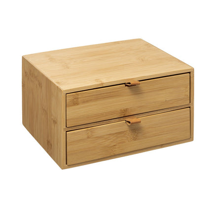 Five® Boîtes de rangement en bambou 2 tiroirs - Bois - Durable - 2 tiroirs (25 x 14,5 x 20)