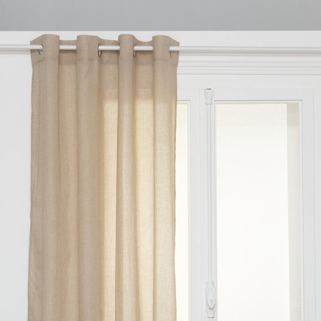Atmosphera Paxta Katoen Gordijn 130 x 240 cm - Kant en klaar met ringen - Beige