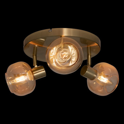 Atmosphera Pilia Plafonnier - Ø25xH16cm - Doré/Ambre