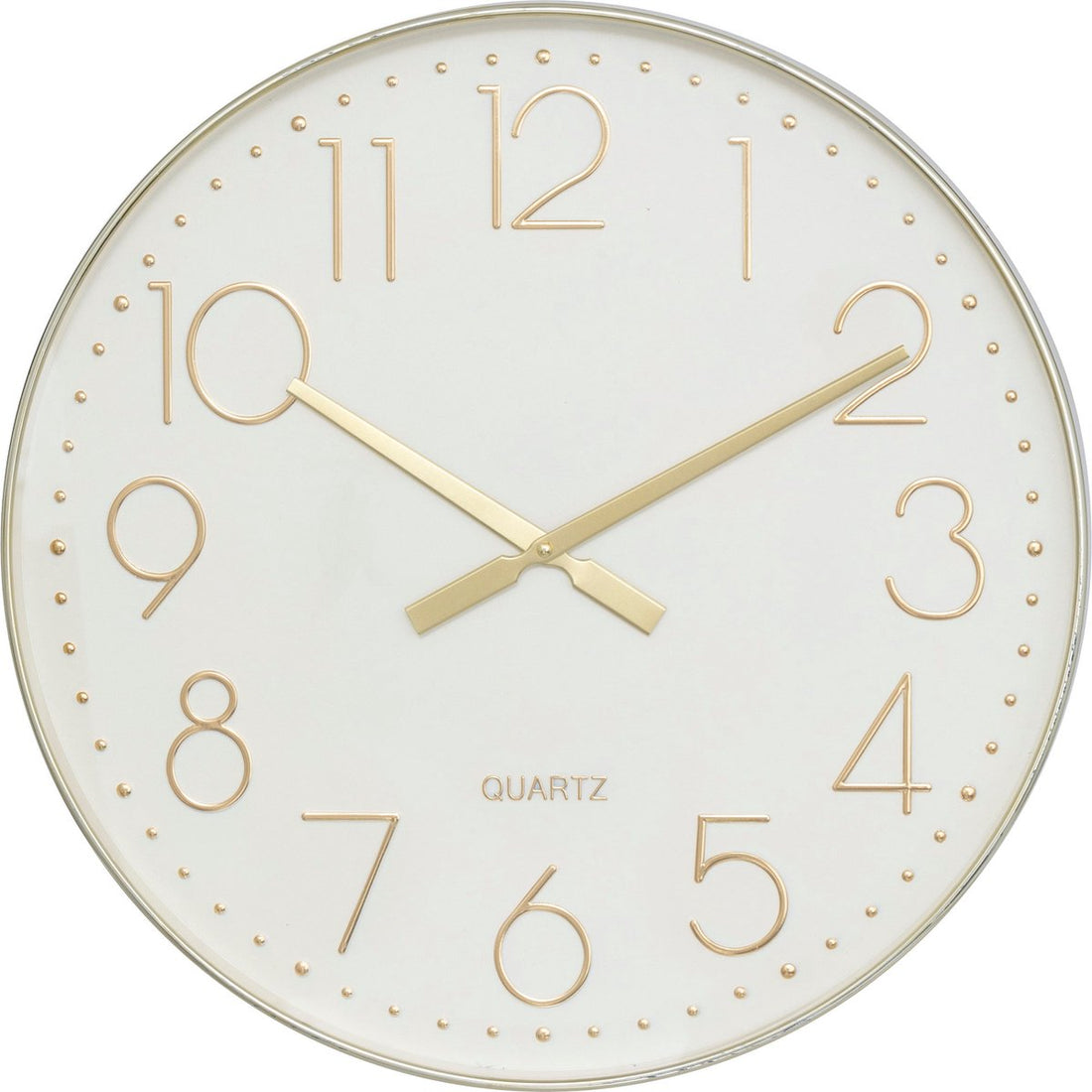 Atmosphera Laure wandklok Ø 51 cm – wit met goudkleurige accenten