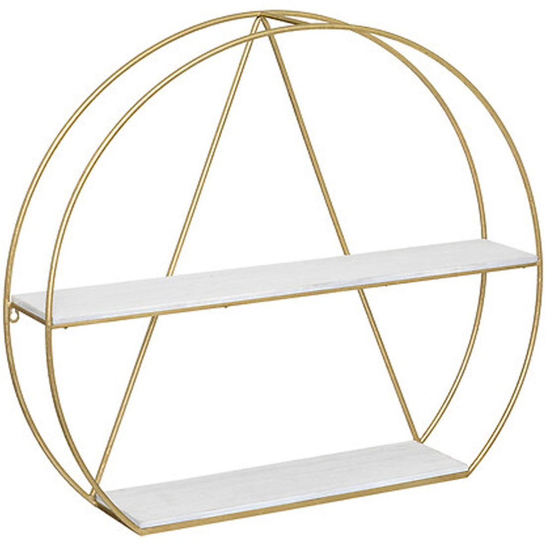 Wandschränkchen minimalistisch - gold/weiß - Metall - 2 Ablagen - 83 x 74 cm - Wandregale