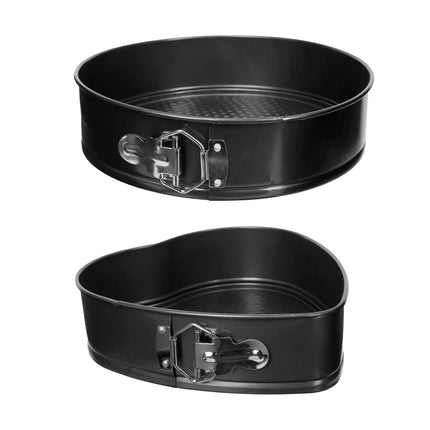 5five Moules à tarte/moules à manqué - métal - noir - lot de 2 moules