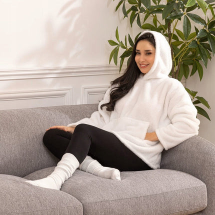 Plaid Teddy avec Manches et Capuche - Doux et Chaud