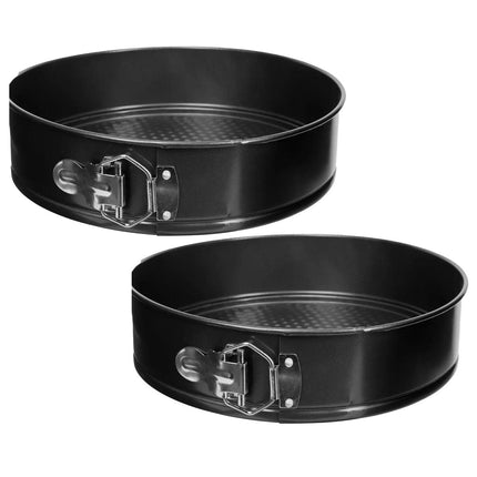 5five Moule à gâteau/moule à manqué – 2x – métal – noir – 26 cm – rond – pour faire des gâteaux