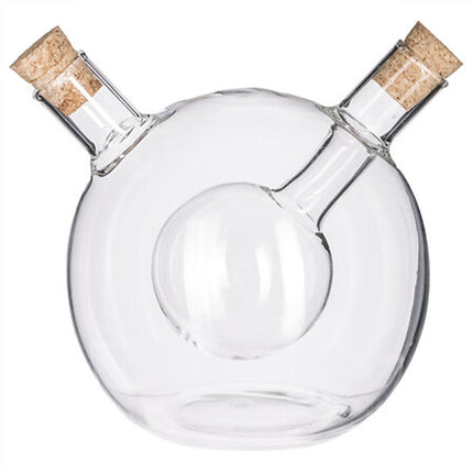 Secret de Gourmet Set de table pour huilier/vinaigrier - verre - sphérique - bouteilles d'huile d'olive
