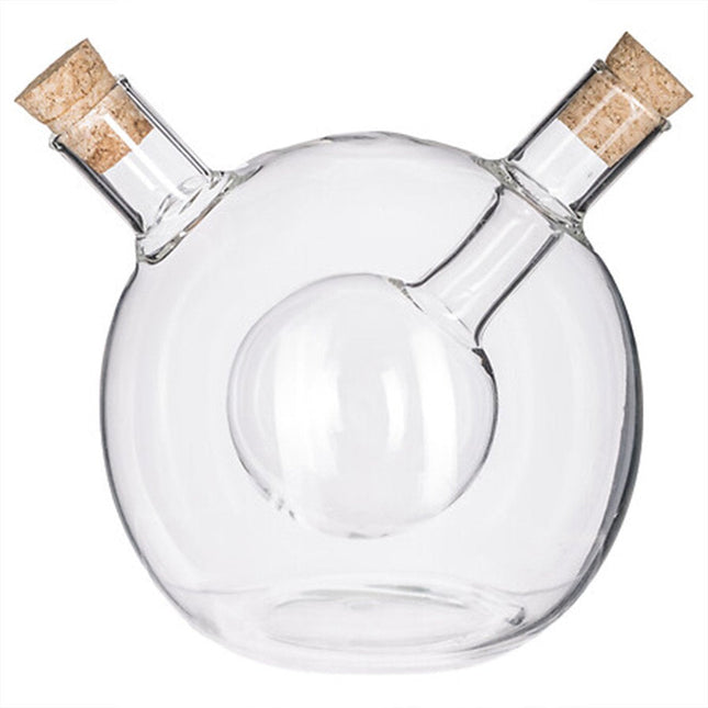 Secret de Gourmet Set de table pour huilier/vinaigrier - verre - sphérique - bouteilles d'huile d'olive