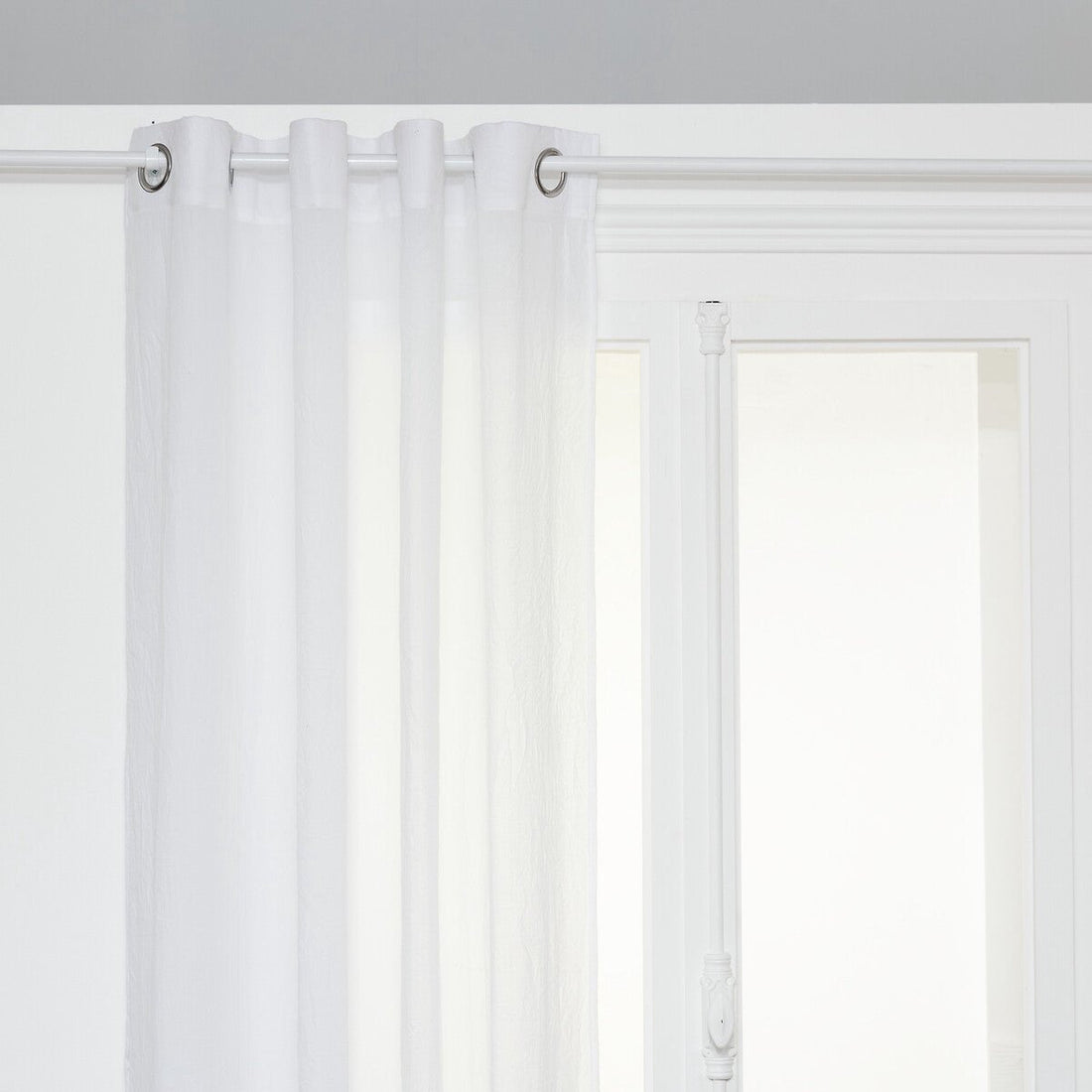 Atmosphera Cotton Curtain 130 x 240 cm - Ready-to-hang with eyelets - White