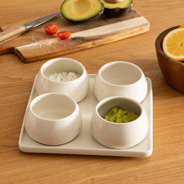 Secret de Gourmet Nora Ensemble apéritif - 5 pièces - Blanc