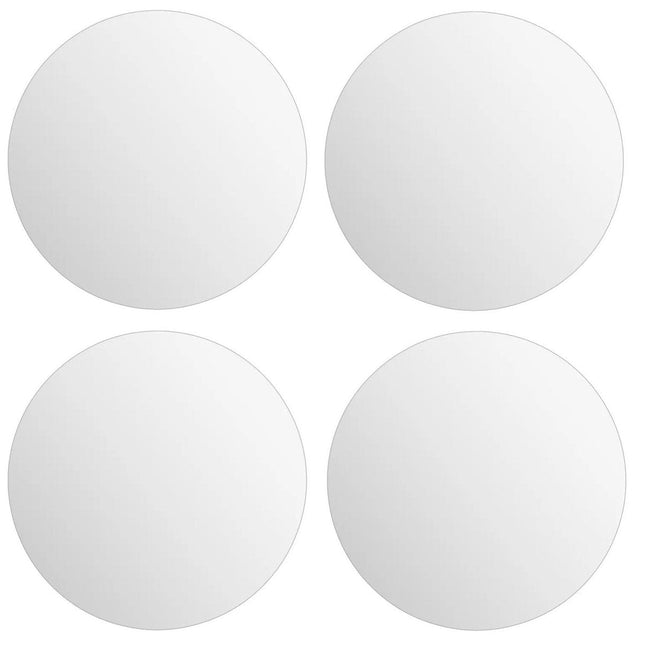 5Five Dalles de miroirs adhésifs - 4 pièces - verre - auto-adhésif - 30 x 30 cm - ronds - mur/porte/cloison