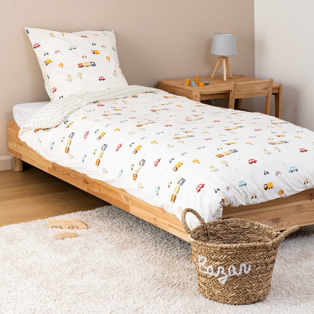 Atmosphera Kids dekbedovertrek auto – 140 x 200 cm met kussensloop 65 x 65 cm