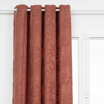 Atmosphera Rideau jacquard saule 135x260cm - Rideaux prêts à poser à œillets - Terracotta