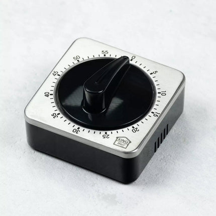 KINGHoff Minuteur de cuisine mécanique - Minuteur de cuisson magnétique en acier inoxydable avec bouton rotatif - 60 minutes - Minuteur de cuisson - KH1676