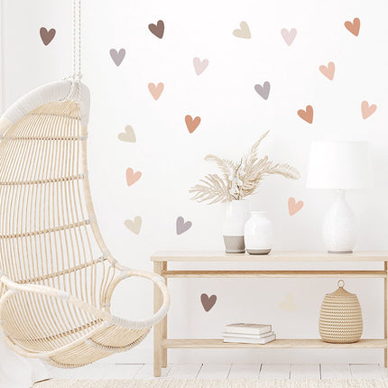 Lot de stickers muraux cœurs Sipo - Décoration murale adhésive - Cœurs repositionnables pour chambre d'enfant et salon - 6,5x5,7 cm par cœur - Stickers muraux