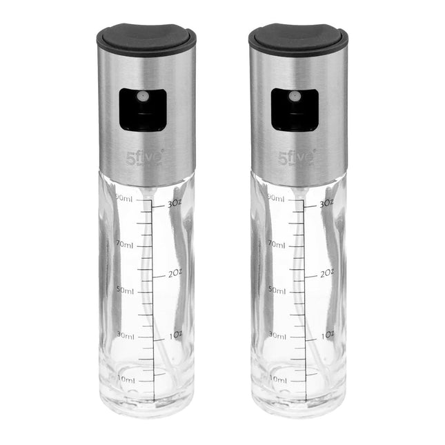 5Five Flacon pulvérisateur de Vinaigre/Huile - 2x - verre - 100 ml - bouteilles d'huile d'olive