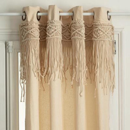 Rideaux en macramé, rituel, 140x260, beige, marque Atmosphera Créateur d'intérieur