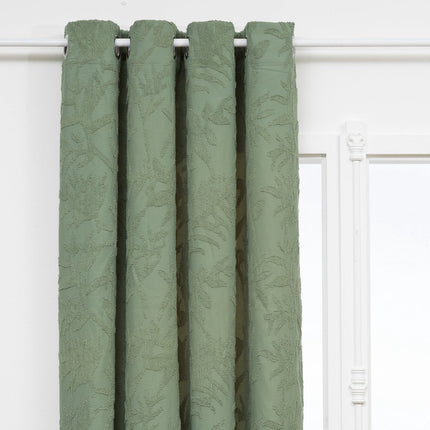 Rideau Jacquard Atmosphera Willow 135x260cm - Rideaux prêts à poser à œillets - Vert Céladon