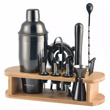 Klausberg 7582 - Ensemble de bar - ensemble de cocktails - barman - 16 pièces - Noir