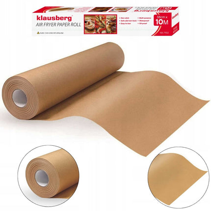 Klausberg Airfryer Bakpapier 10m – Pergamin 38cm Breed – KB-7902 – Hittebestendig tot 230°C