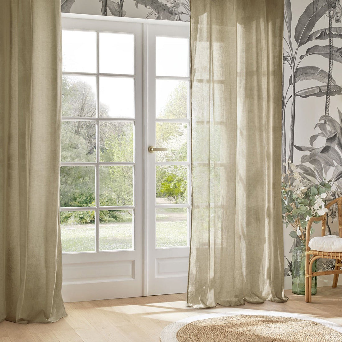 Atmosphera Paxta Katoen Gordijn 130 x 240 cm - Kant en klaar met ringen - Beige