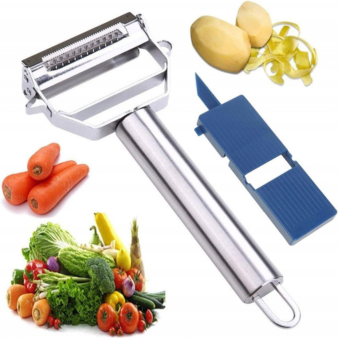 Turbo Titan+ 6-in-1 peeler - shredder - slicer - shaver - grater - garnisher - incl. slicer board - THE KITCHEN MAGICIAN