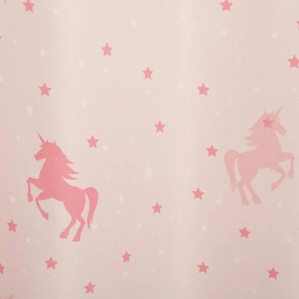ATMOSPHERA Rideau Occultant Rose Licornes Phosphorescentes 140 X 250 Cm