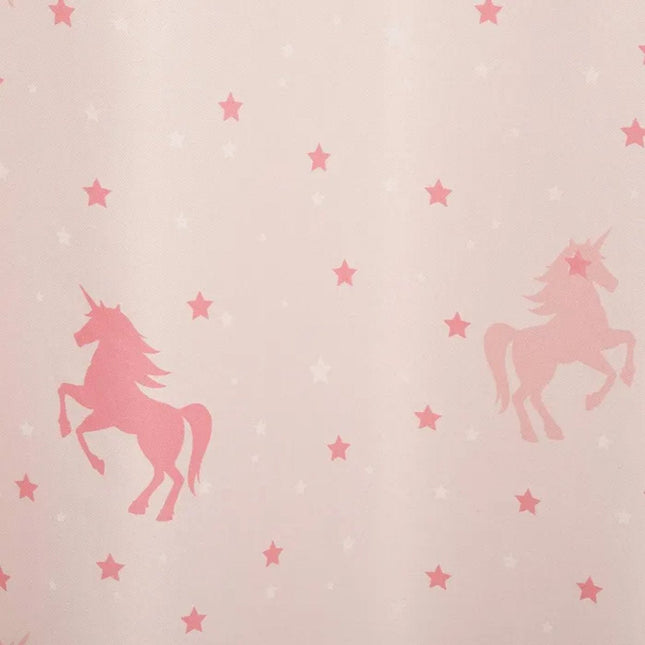 ATMOSPHERA Rideau Occultant Rose Licornes Phosphorescentes 140 X 250 Cm