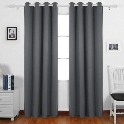 Atmosphera rideaux occultants - lot de 2 - l.135 x L.240 cm - gris - plissé - à anneaux - prêts à poser