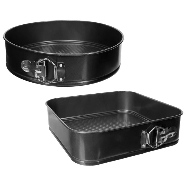 5five Moules à tarte/moules à manqué - métal - noir - 26 cm - set