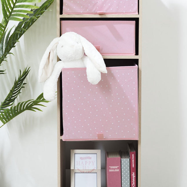 Boîte de rangement carrée - Étoiles, Rose - (29x29x29cm)