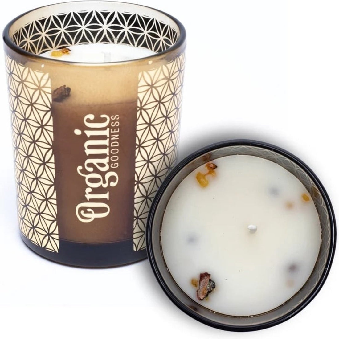 Organic Goodness geurkaars Palo Santo & cederhout – sojawas in glazen pot