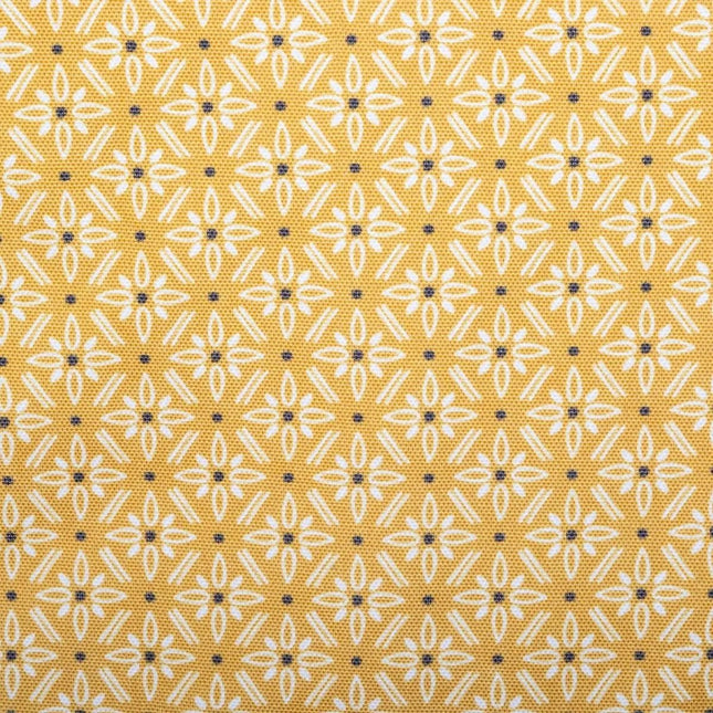 Atmosphera Tafelkleed van polyester rechthoekig 240 x 140 cm - geel met print - Eettafel tafellakens