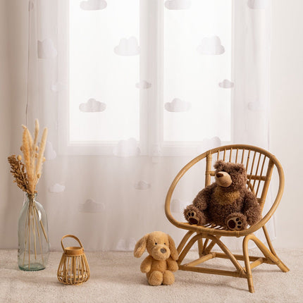 Atmosphera Kids Rideau nuages transparent 140x240cm - Blanc