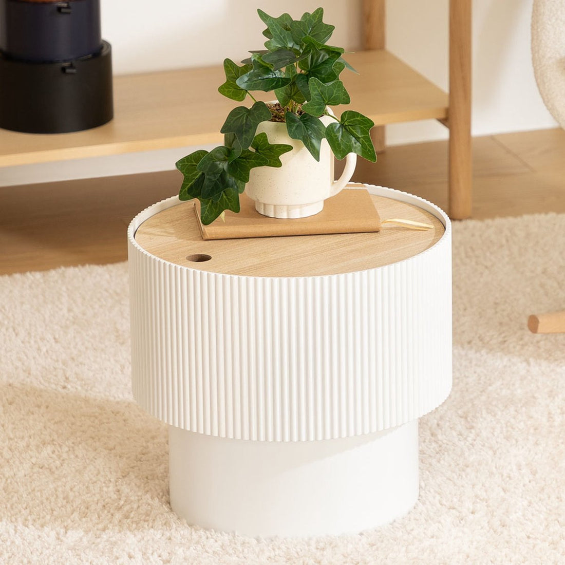 Side table Ø 38.5 cm Drancy White