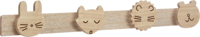 Atmosphera Kids patère Animaux sauvages - bois - 4 patères - Chambre d'enfant