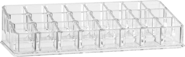 5Five Organisateur de maquillage - 24 compartiments - 22,5 x 5 cm - porte-rouges à lèvres ou vernis à ongles - plastique