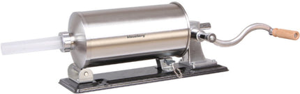 Klausberg KB-7929 Poussoir à saucisses horizontal | Capacité 5 kg | Inox | Professionnel | Avec pinces et piston | Fabricant de saucisses | Remplisseur de viande