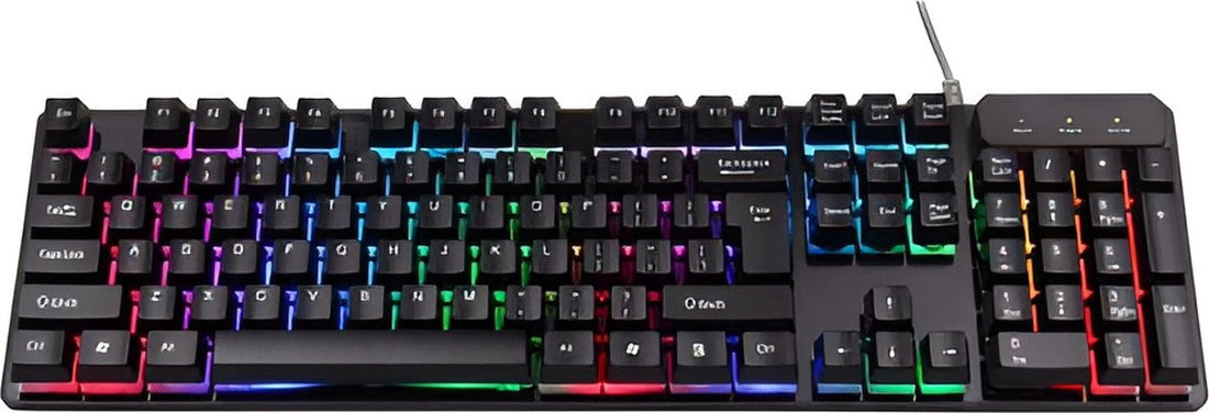 Gaming Keyboard - Spill-resistant - RGB LED Lighting - QWERTY - Plug & Play - Anti-Ghosting Function - Lifespan: 15 million clicks