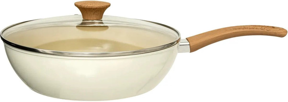 5Five Frying / wok pan with lid Harmony - All heat sources - Beige - Dia 27 cm - bakelite handle - aluminium