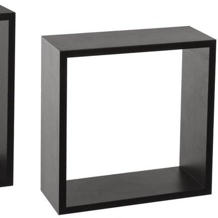 Lot de 3 étagères murales Atmosphera - Noir - Éléments muraux - Plateau - Bois
