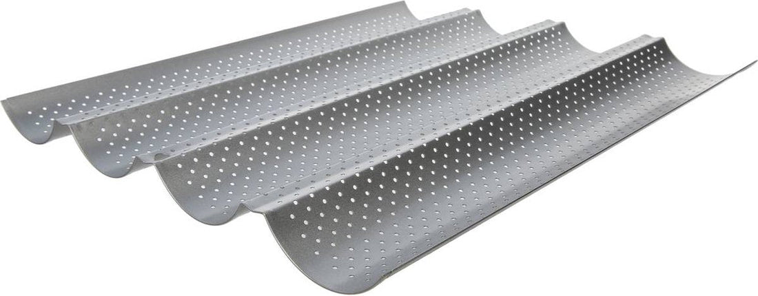 Baguette tray - Baking tray for baguettes - 4 rows - Baguette baking mold - Patisse baguette tray - 38 x 33 x 2 cm